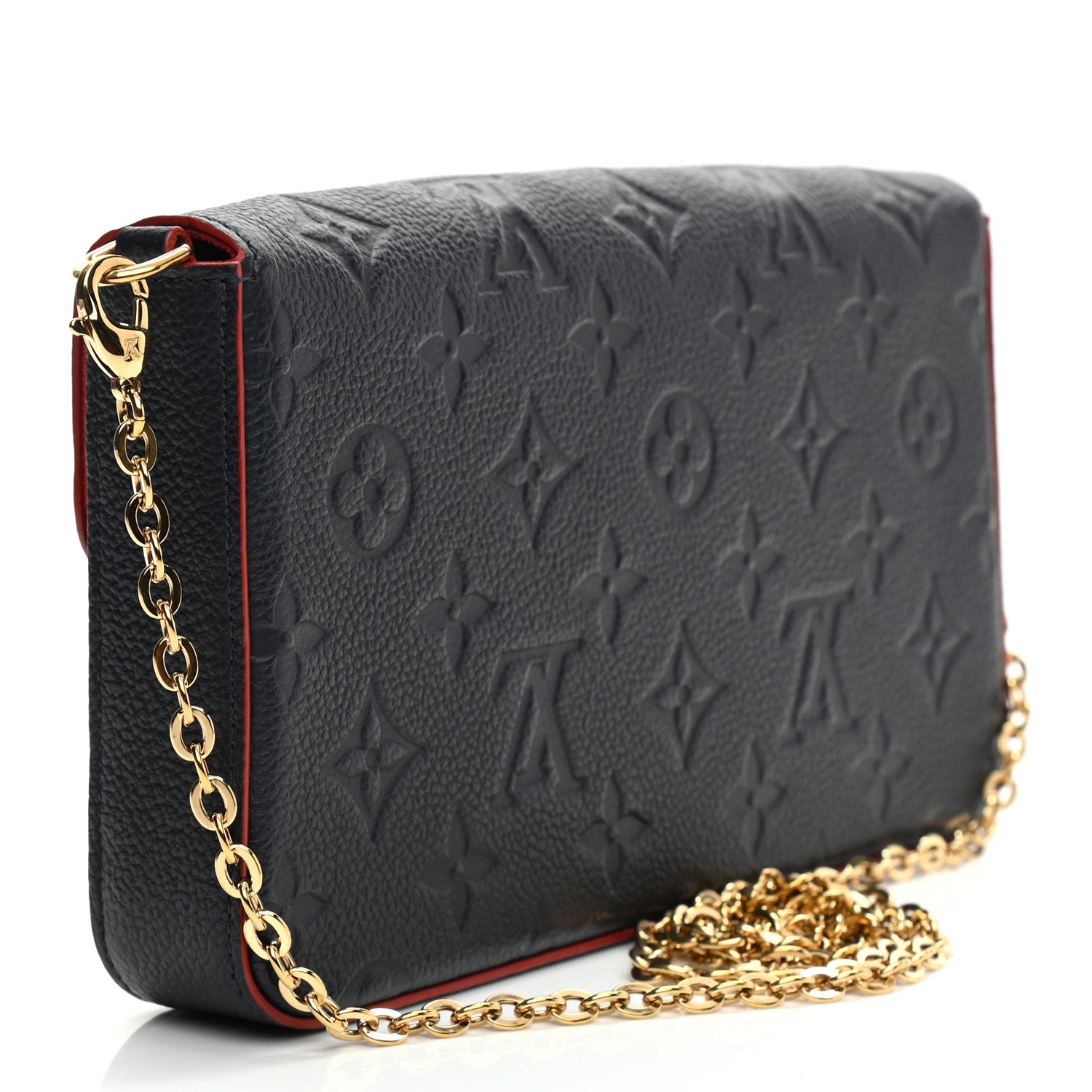 Louis Vuitton Empreinte Pochette Felicie Chain Wallet Marine Rouge 3 of 9