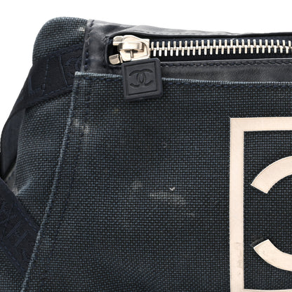 Chanel Canvas Sport Logo Waist Belt Bag Navy 10 of 10