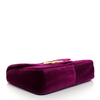 Gucci Velvet Matelasse Medium GG Marmont Shoulder Bag Fuchsia Violet Cyclamen 4 of 10