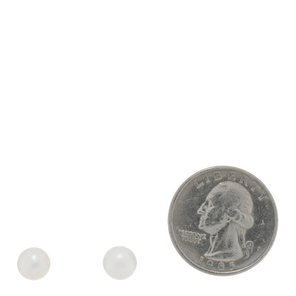 Tiffany Sterling Silver Freshwater Pearl 7-8mm Ziegfeld Earrings 2 of 5