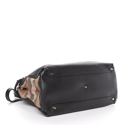 Burberry Smooth Calfskin Medium Banner Tote Black 4 of 10