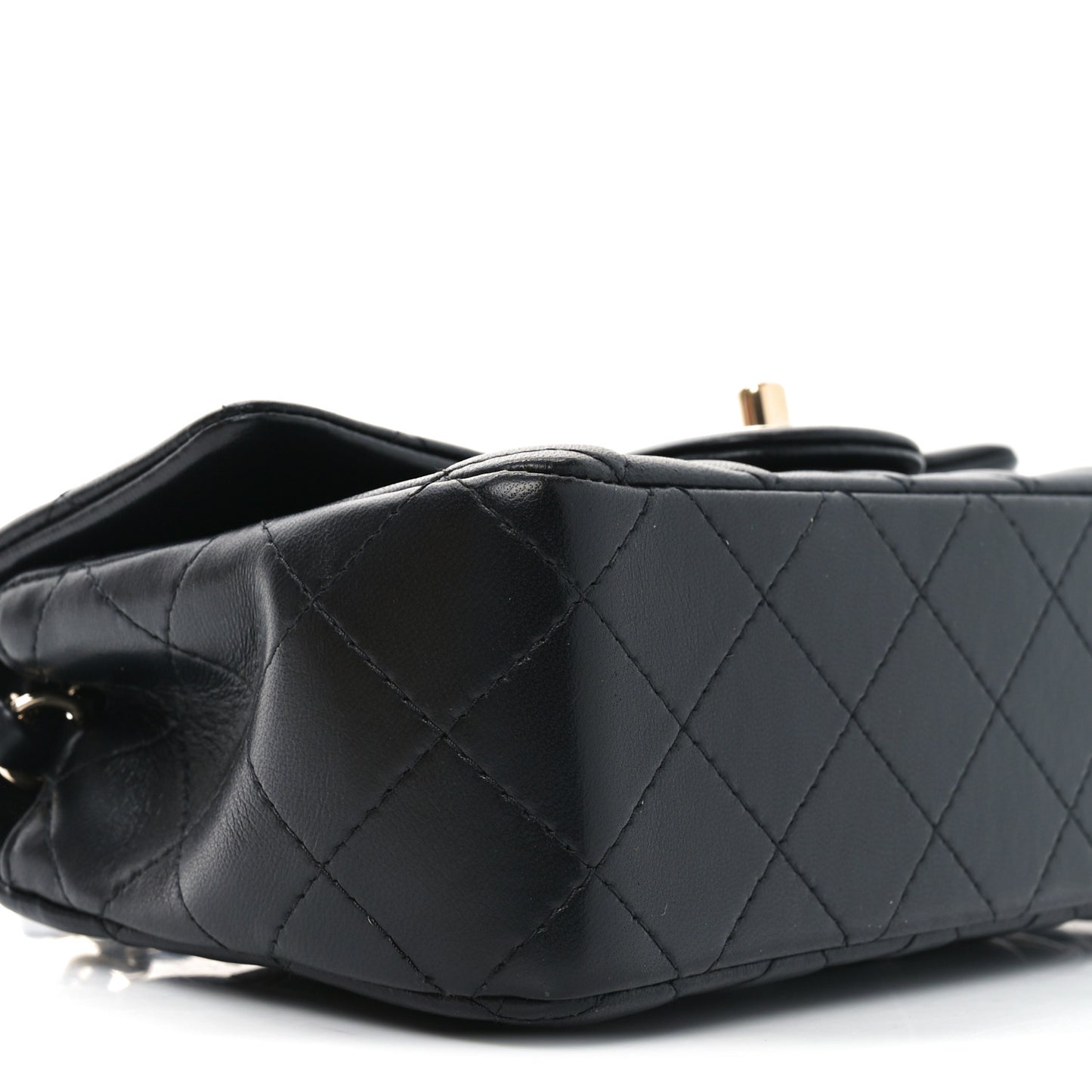 Lambskin Quilted Mini Rectangular Flap Black