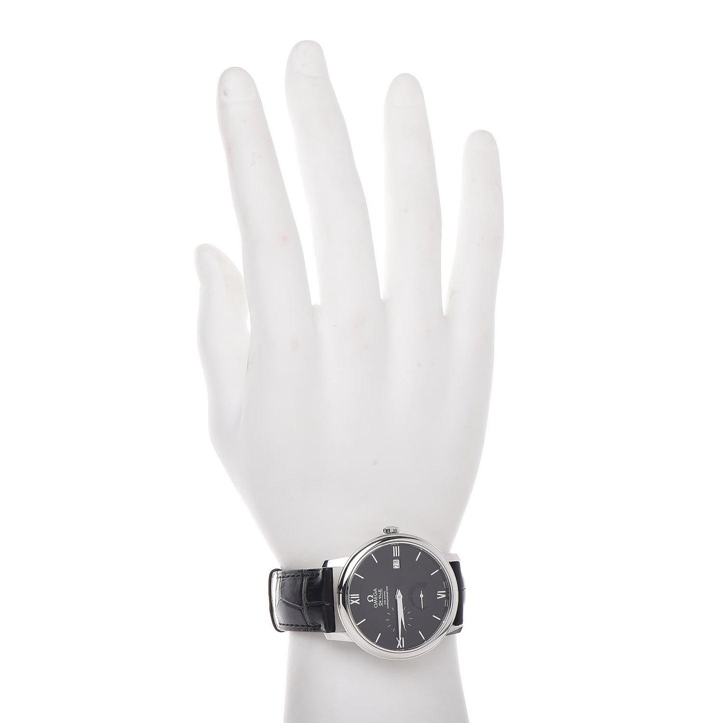 Stainless Steel Alligator 39mm Prestige Co-Axial De Ville Power Reserve Automatic Watch Black 424.13.40.21.01.001