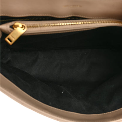 Saint Laurent Calfskin Y Quilted Monogram Medium Loulou Chain Satchel Dark Beige 8 of 22