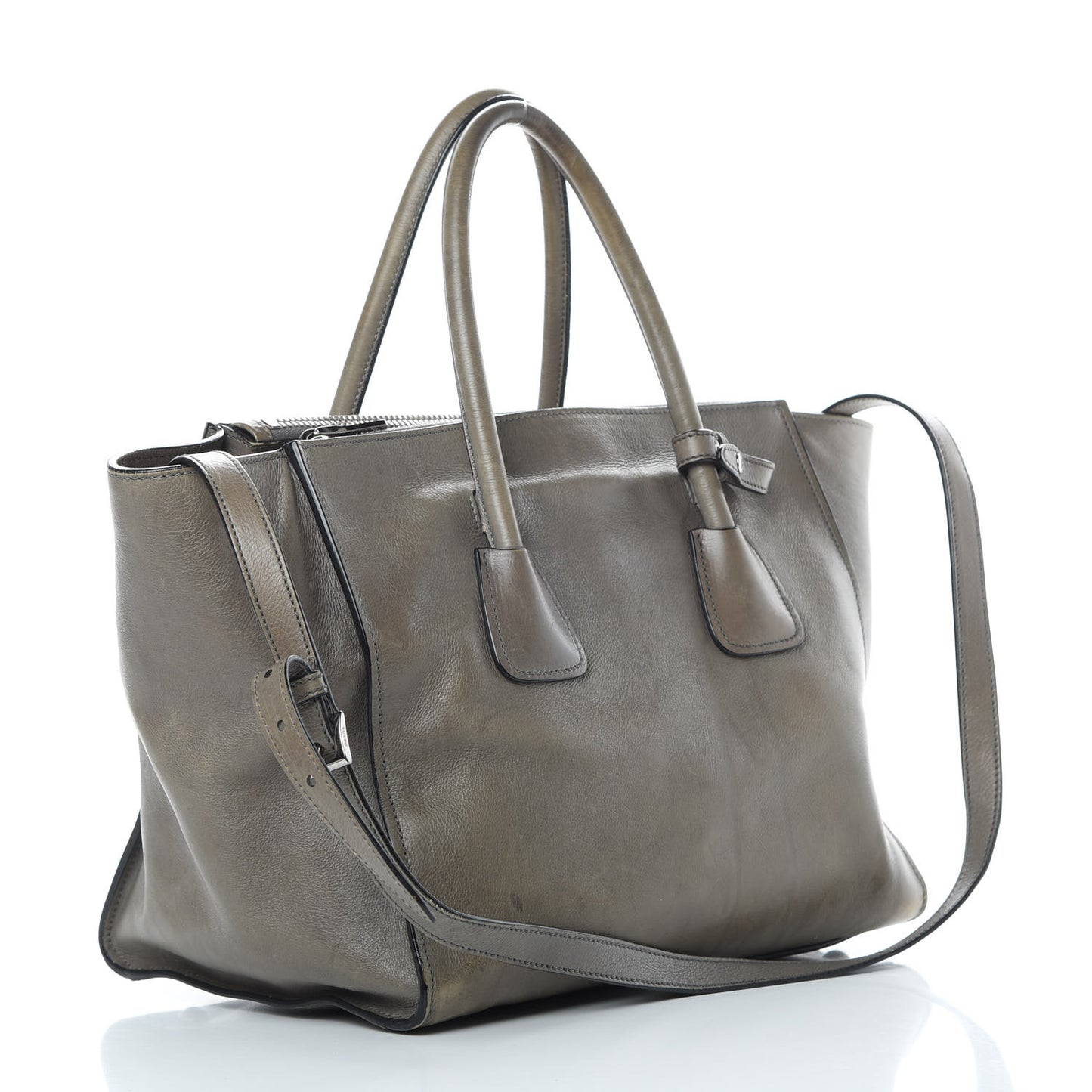Glace Calf Twin Pocket Tote Marmo