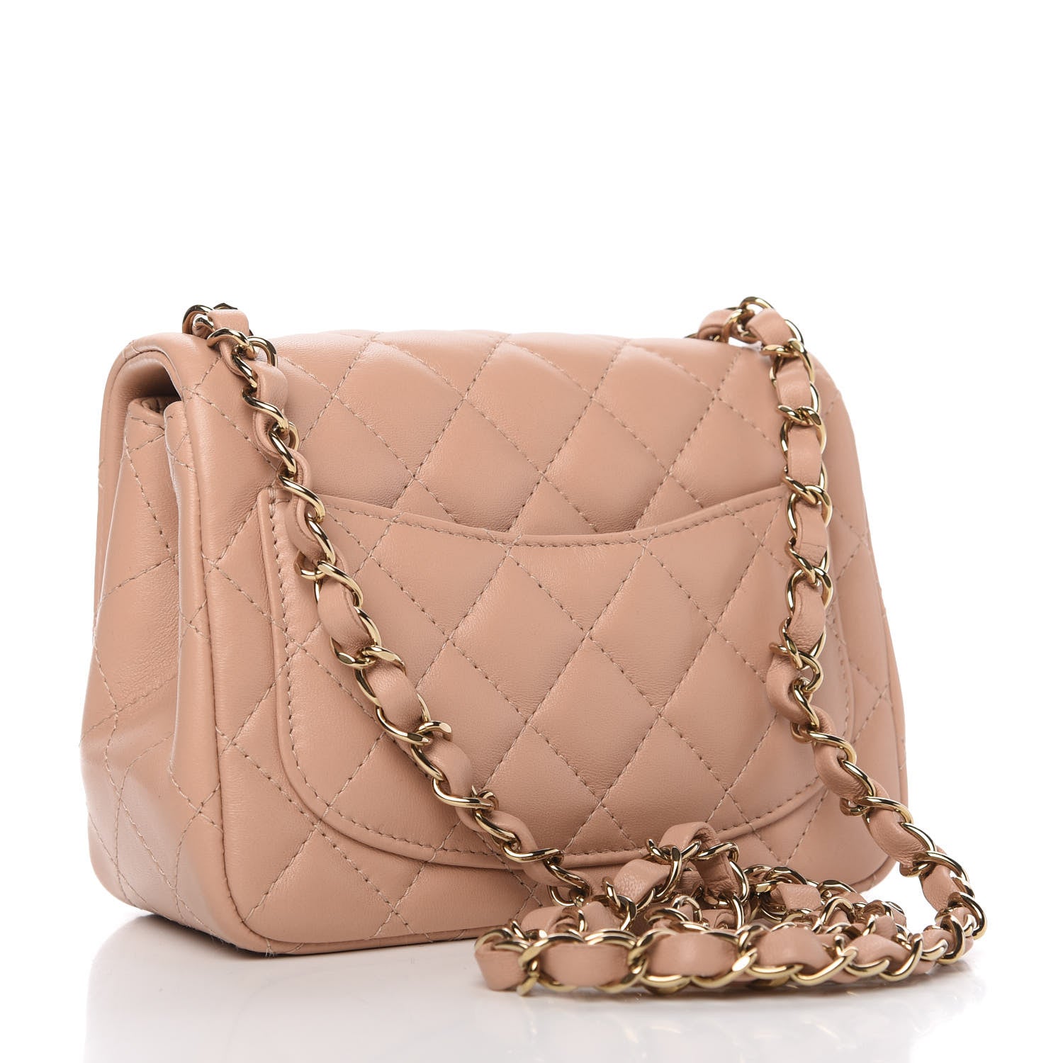 Chanel Lambskin Quilted Mini Square Flap Beige 3 of 10