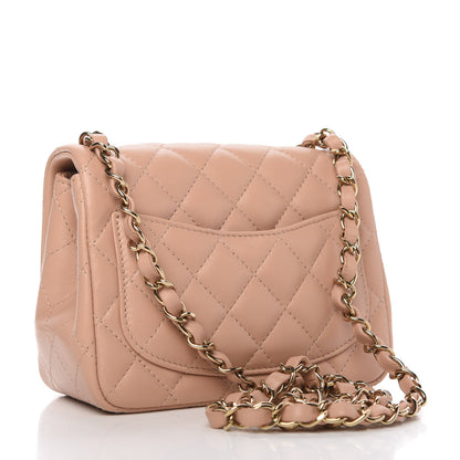 Chanel Lambskin Quilted Mini Square Flap Beige 3 of 10