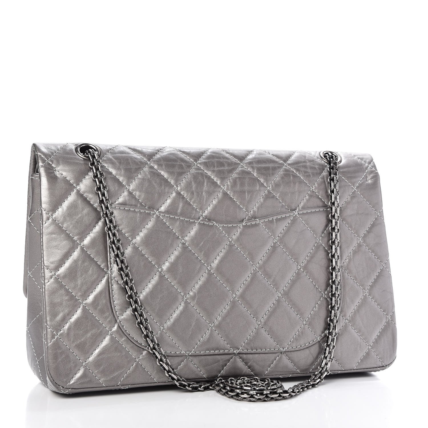 Chanel Metallic Aged Calfskin Quilted 2.55 Reissue 227 Flap Grey 3 of 10
