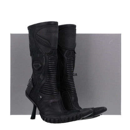 Balenciaga Calfskin Distressed Biker Boots 39 Black 3 of 11