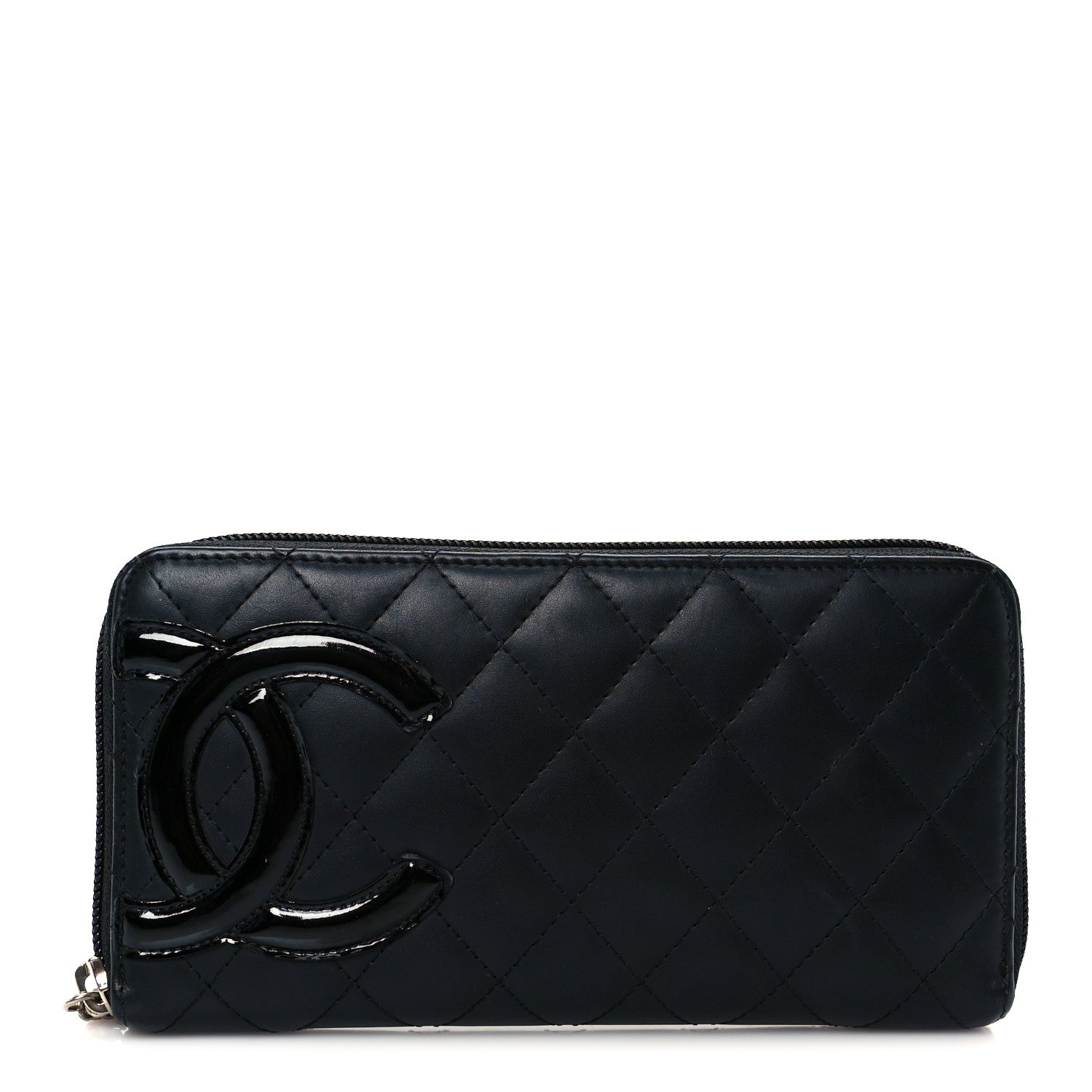 Chanel Calfskin Quilted Cambon Large Gusset Zip Around Wallet Black 2 of 18