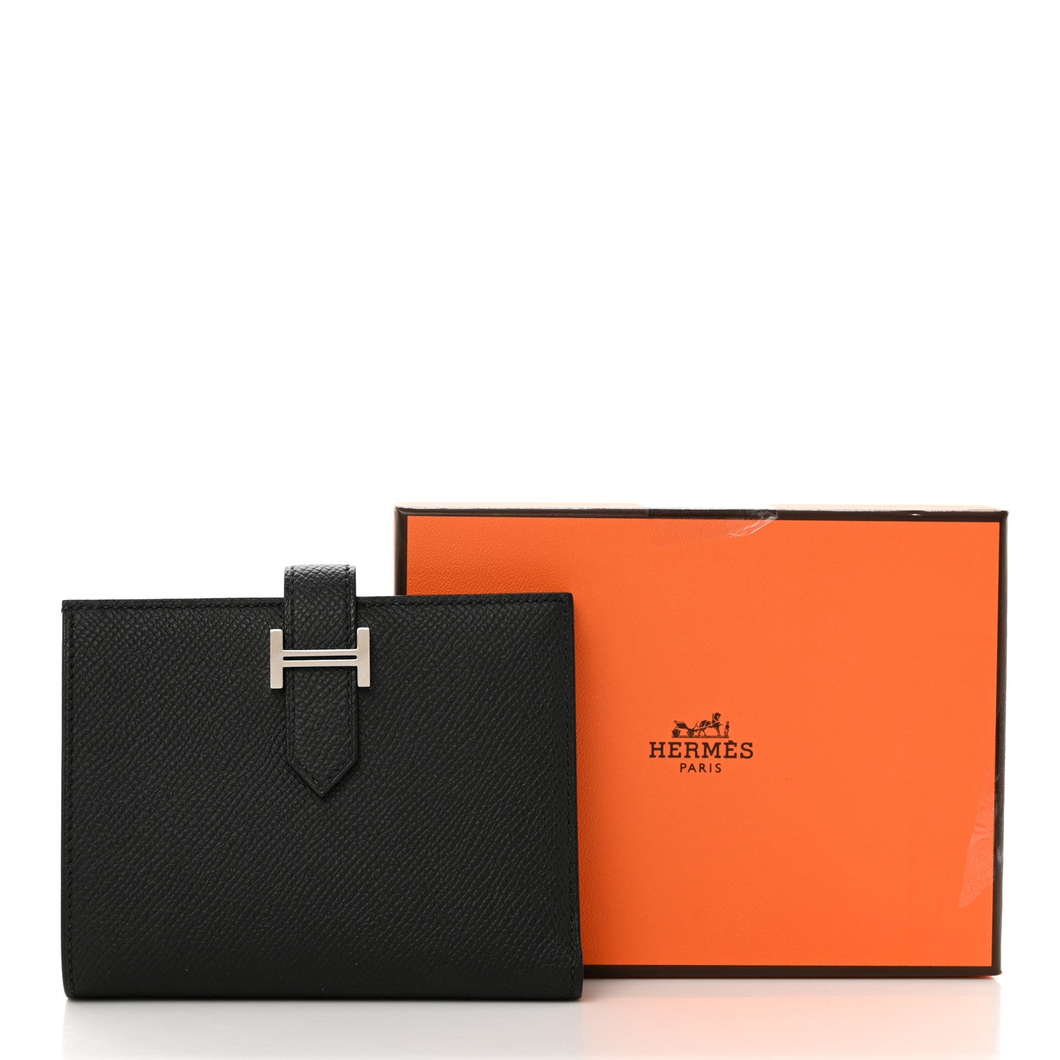 Hermes Epsom Bearn Compact Wallet Black 8 of 8
