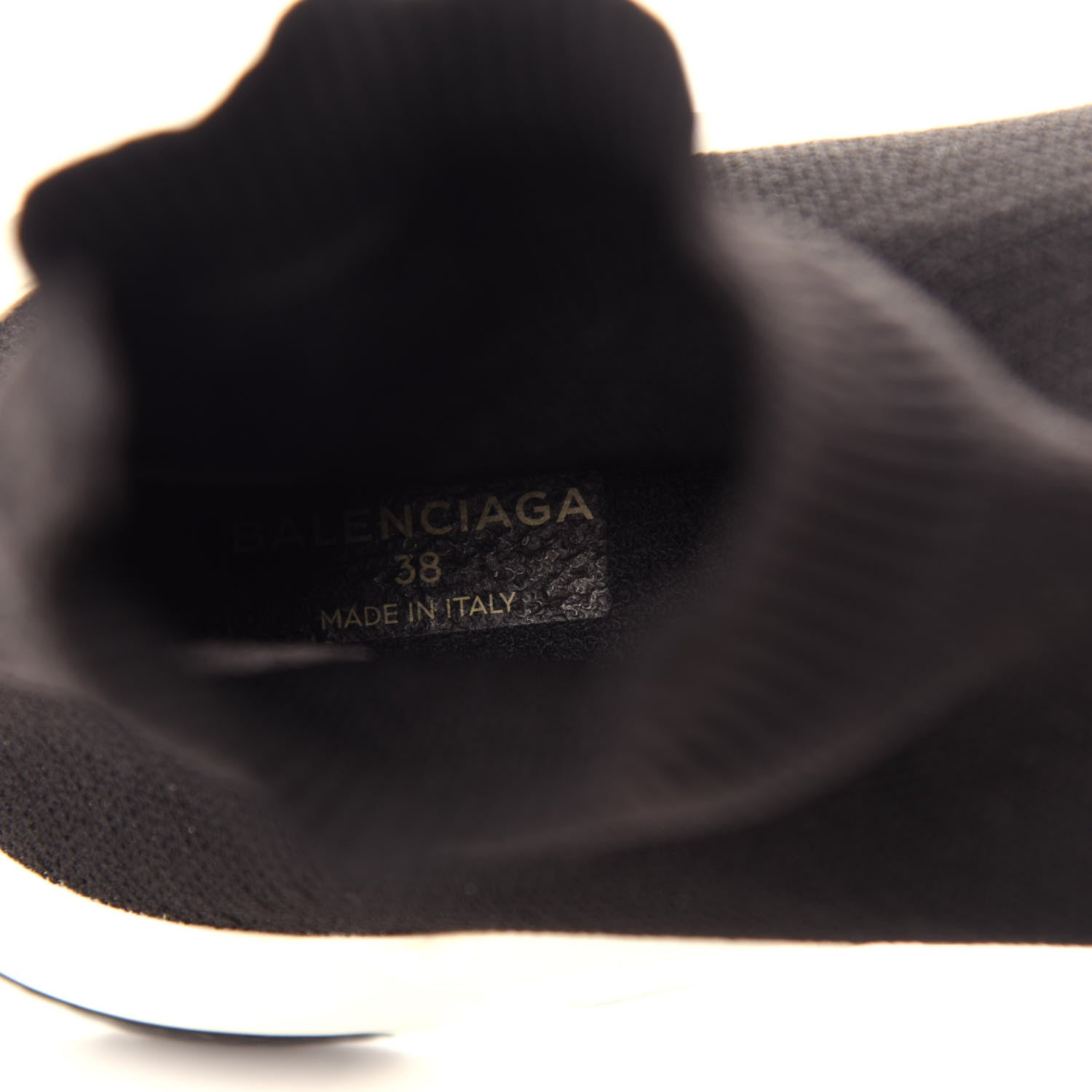 Balenciaga Neoprene Knit Womens Speed Sneakers 38 Black White 8 of 10