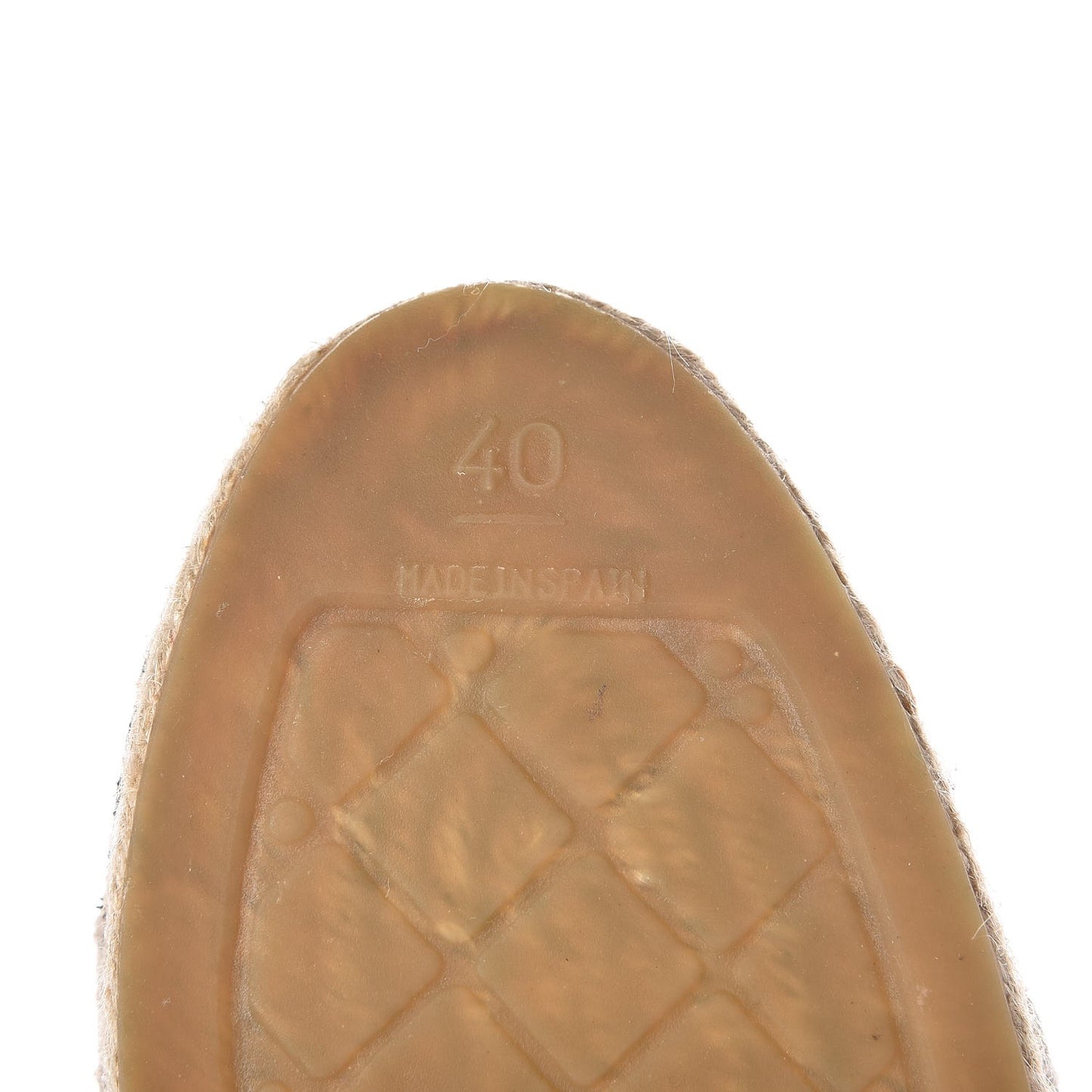 CHANEL Linen CC Espadrilles 40 Beige Black