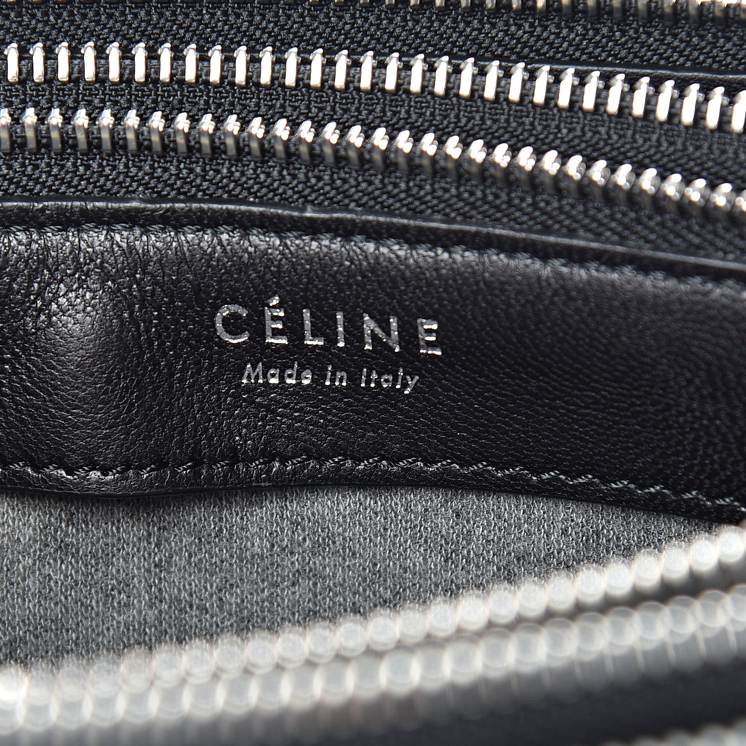 Celine Cotton Canvas Large Trio Crossbody Bag Black White 7 of 11