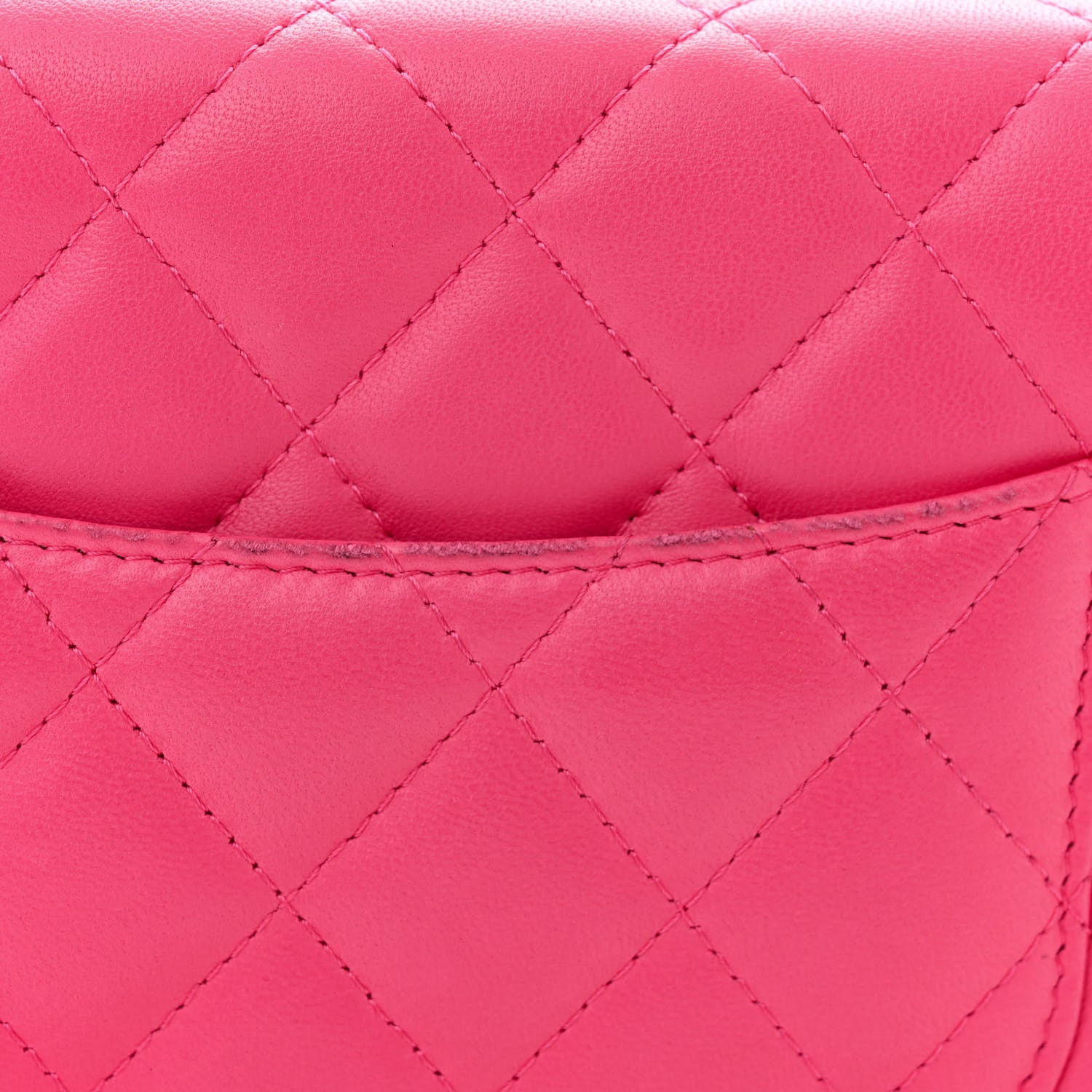 Chanel Lambskin Quilted Wallet On Chain WOC Dark Pink 13 of 13