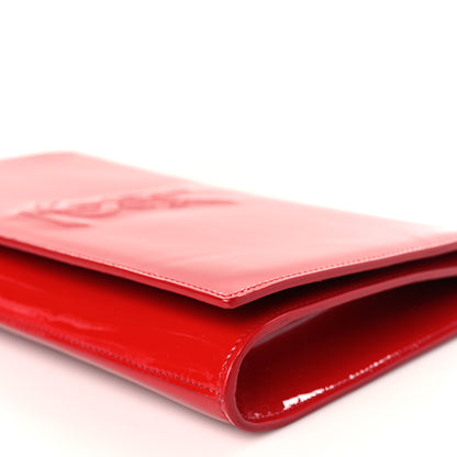 Saint Laurent Patent Monogram Large Belle De Jour Clutch Red 8 of 8