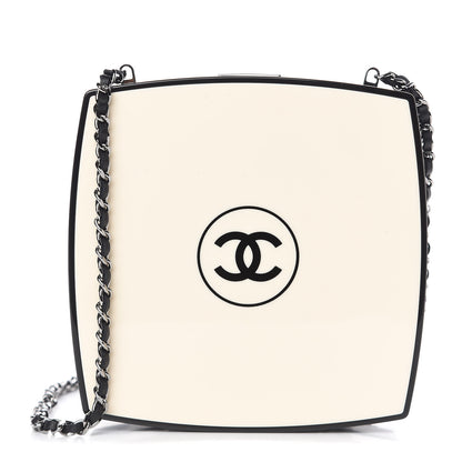 Chanel Plexiglass Compact Box Clutch Black Ivory 1 of 10