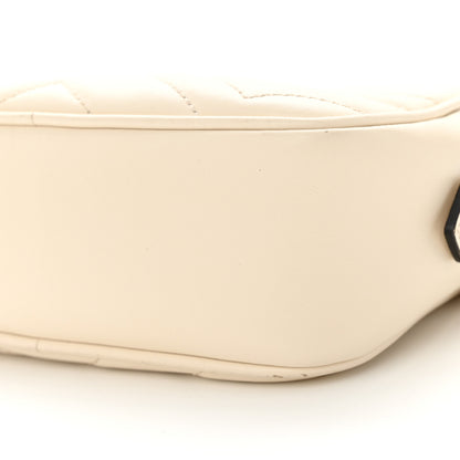 Gucci Calfskin Matelasse Mini GG Marmont Chain Shoulder Bag White 9 of 10