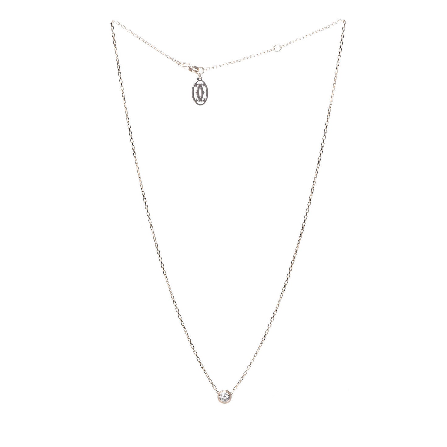 18K Pink Gold Diamond LM D'Amour Pendant Necklace