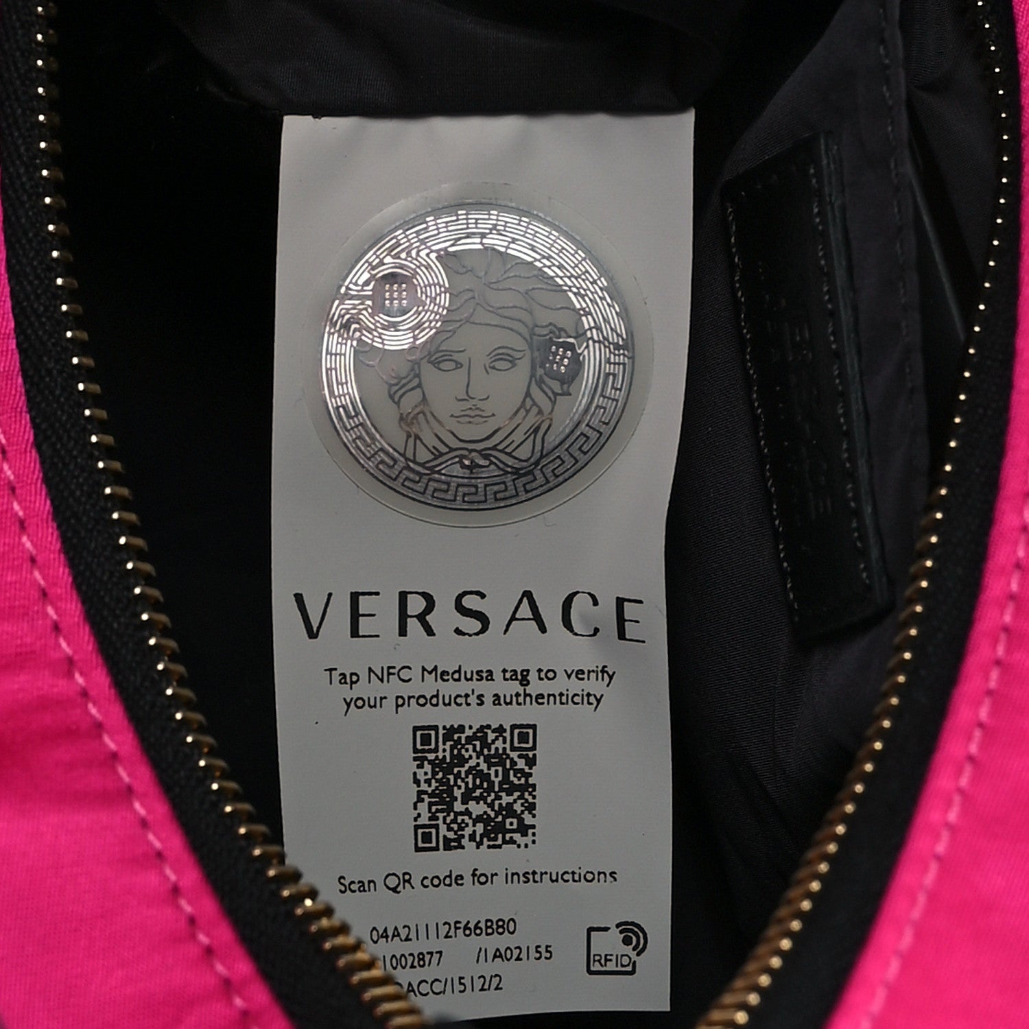 Versace Nylon Tribute Chain Crossbody Shoulder Bag Flamingo Black 5 of 8