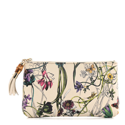 Gucci Calfskin Flora Infinity Small Zip Pouch White 1 of 10