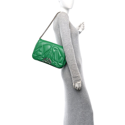 Alexander McQueen Lambskin Quilted Medium The Seal Chain Shoulder Bag Green 2 of 9
