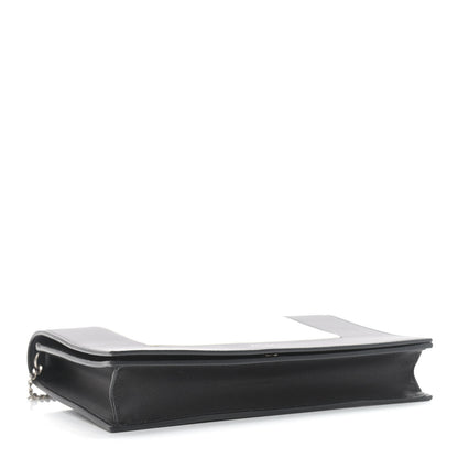 Celine Smooth Lambskin Frame Evening Chain Clutch Black White 4 of 10