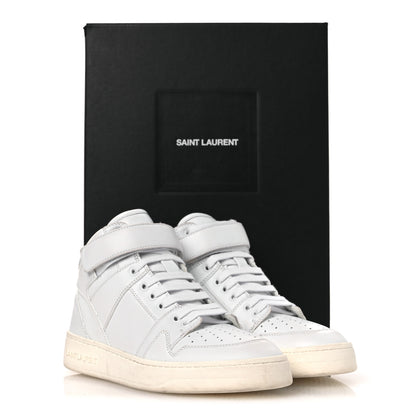 Saint Laurent Calfskin Lax Mid Top Sneakers 39 White 16 of 16