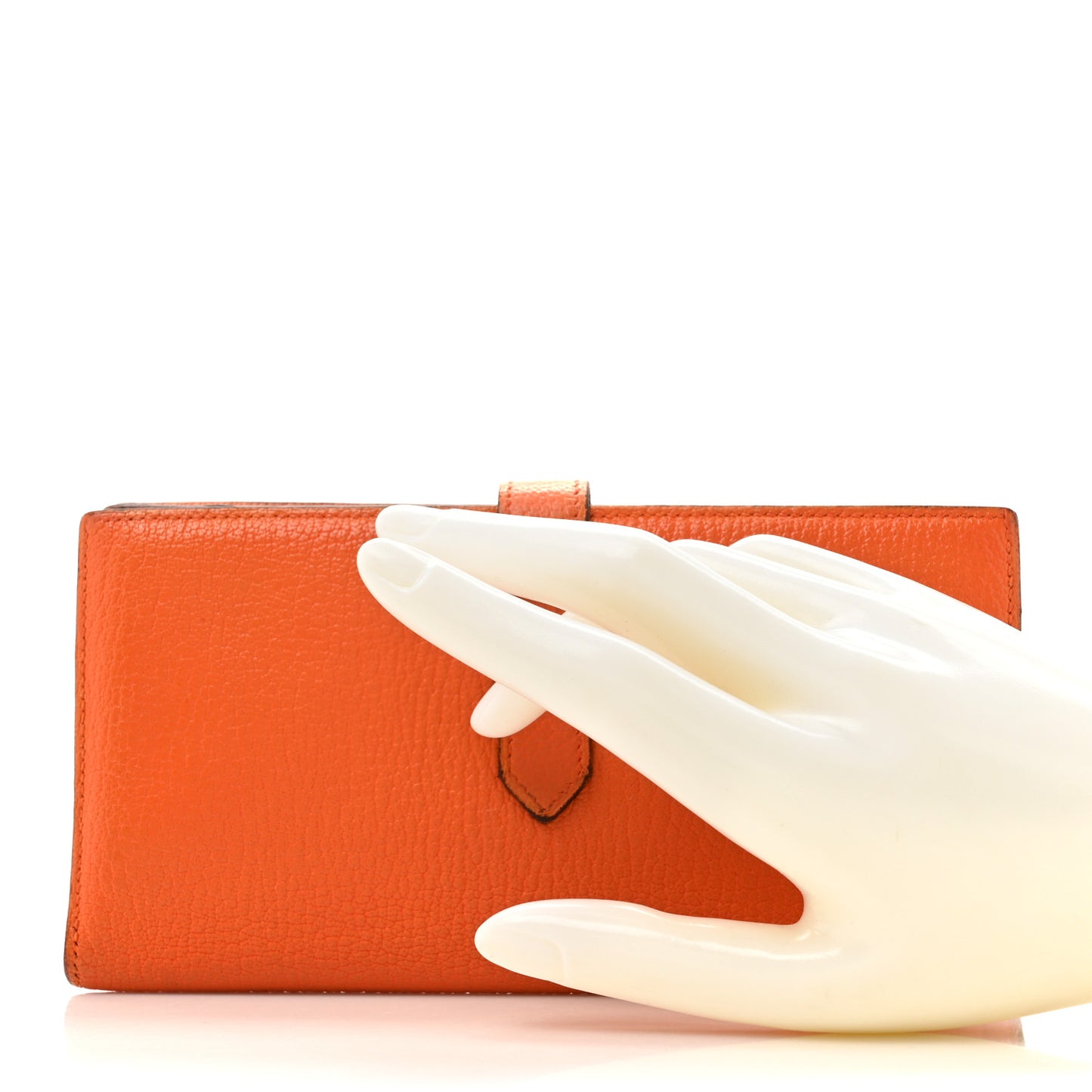 Chevre Mysore Bearn Gusset Wallet Orange