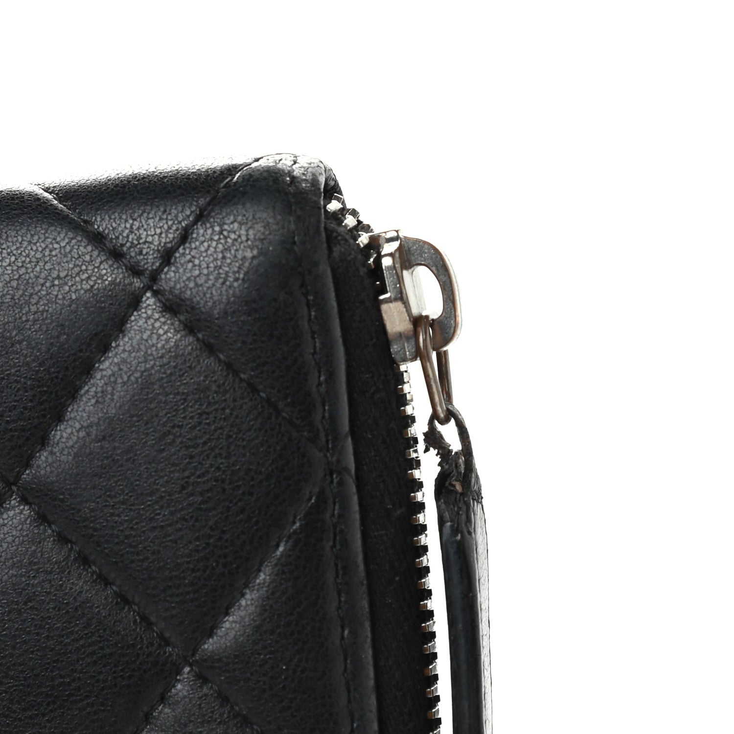 Chanel Lambskin Quilted Large Gusset Zip Around Wallet Black 10 of 11