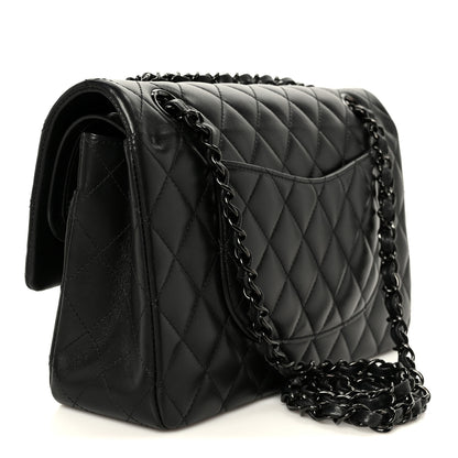 Chanel Lambskin Quilted Medium Double Flap So Black 3 of 11