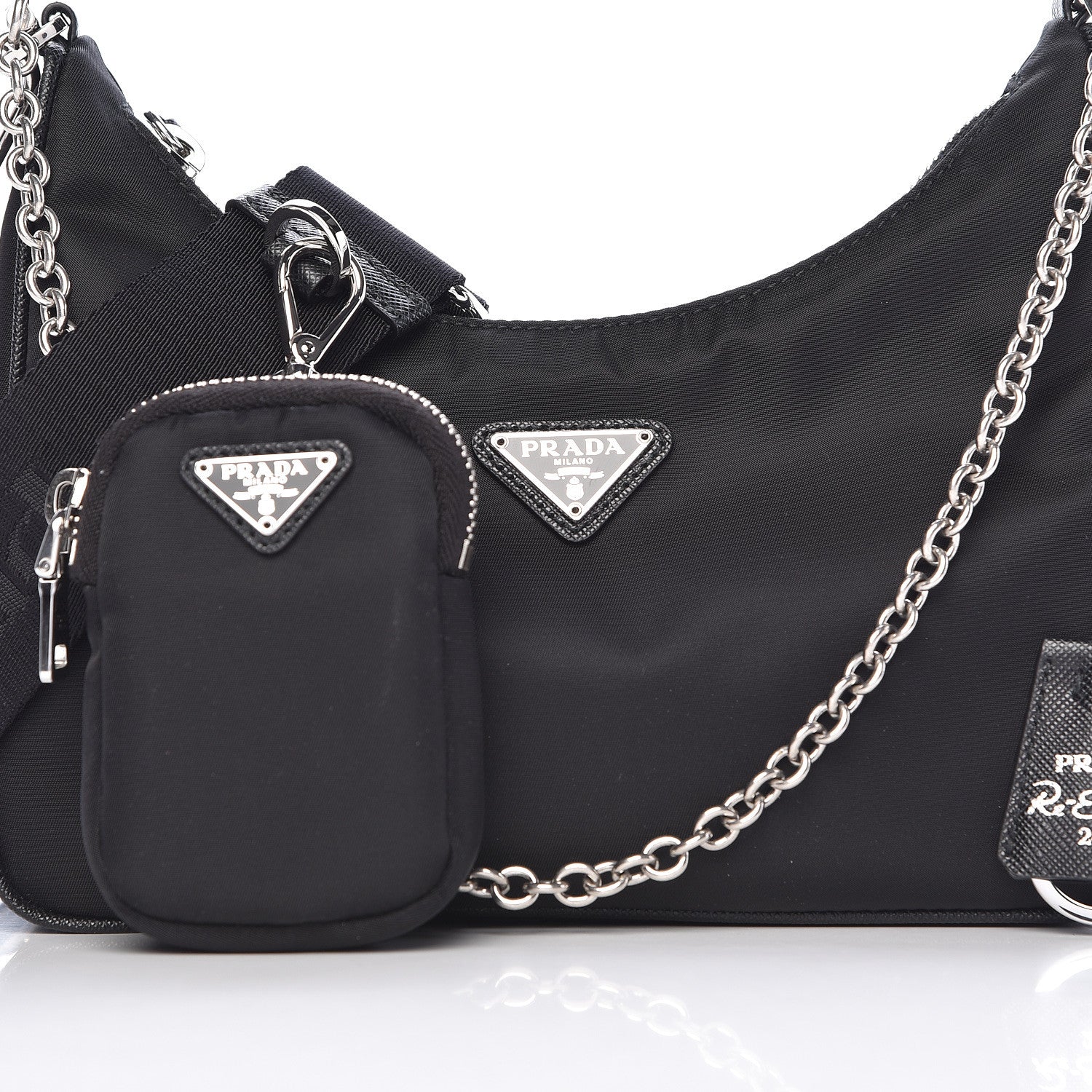 Prada Nylon Re-Edition 2005 Shoulder Bag Black 5 of 13