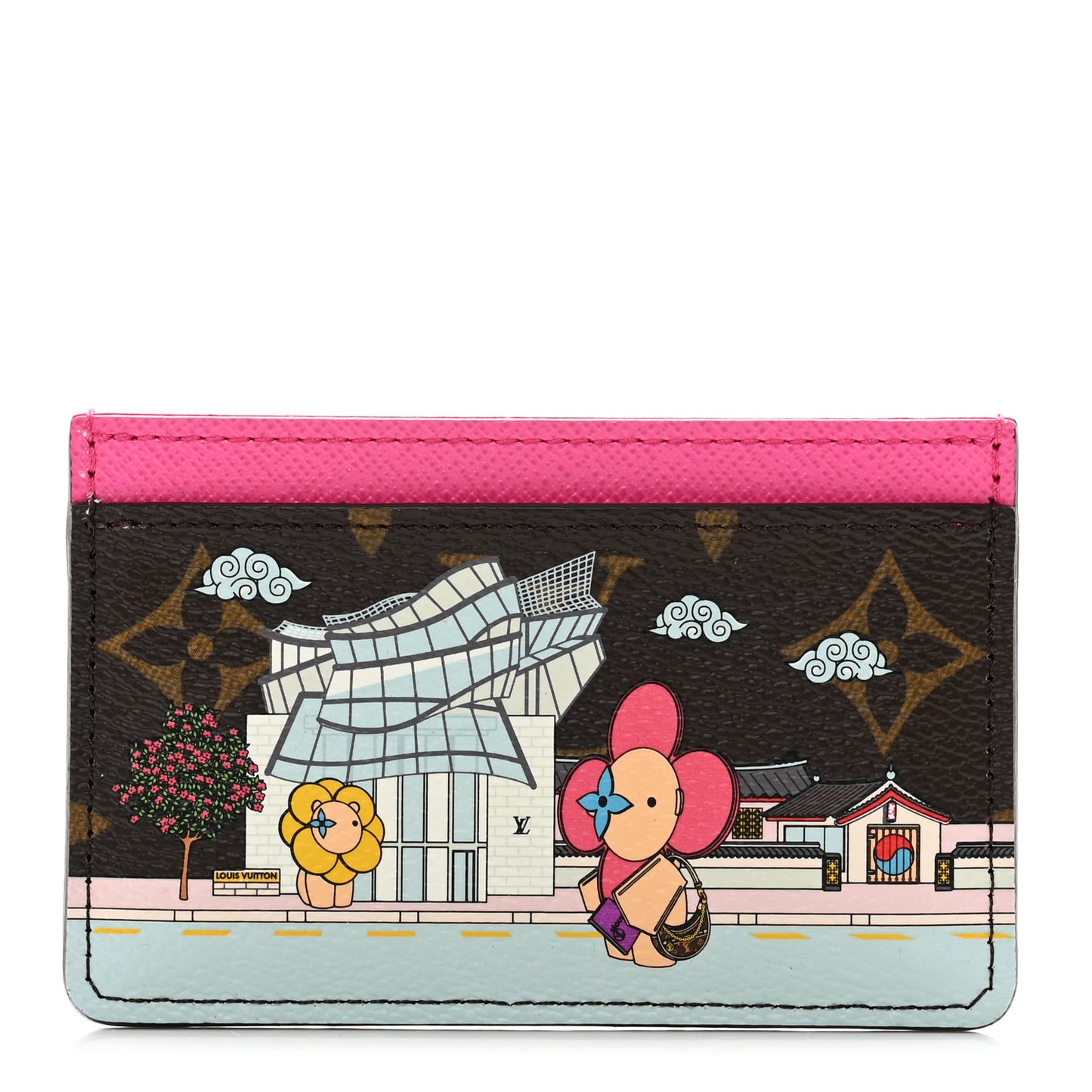 Monogram 2022 Christmas Animation Seoul Cardholder Fuchsia