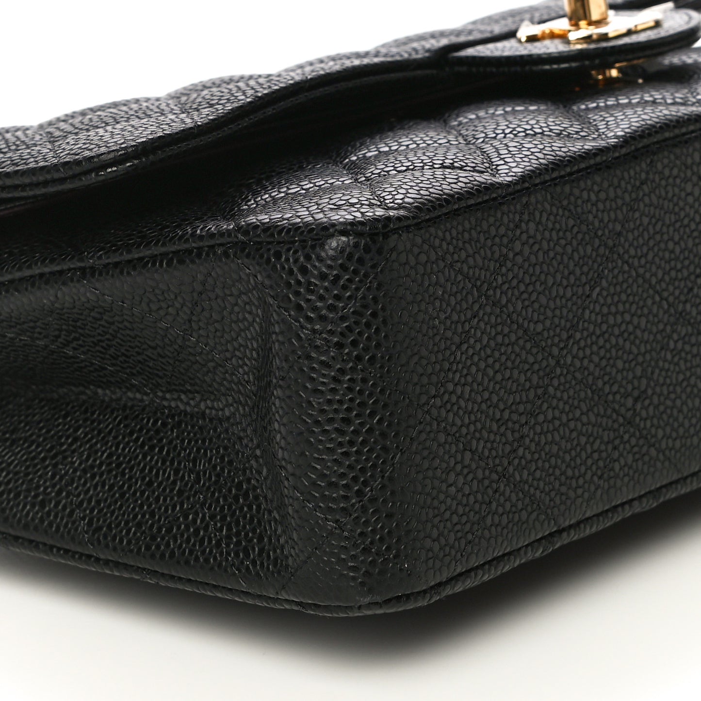 Caviar Quilted Medium Double Flap Black