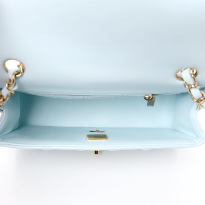 Chanel Lambskin Quilted Mini Rectangular Flap Light Blue 5 of 12