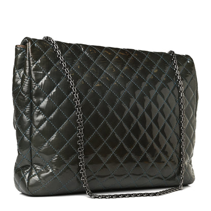 Chanel Patent Quilted Reissue XL Maxi Flap Grey 3 of 17