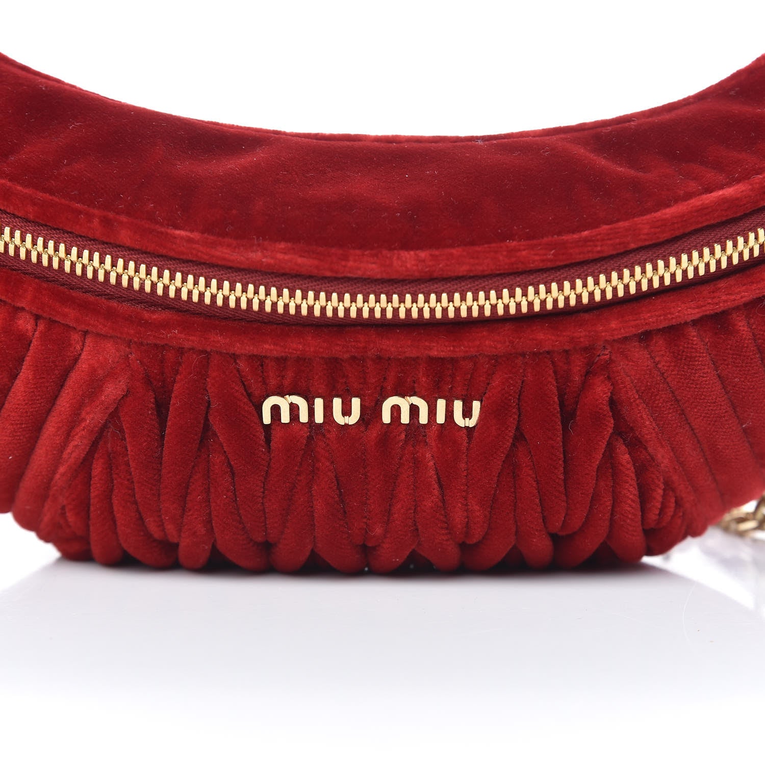 Miu Miu Velluto Matelasse Rider Belt Bag Cherry 12 of 12