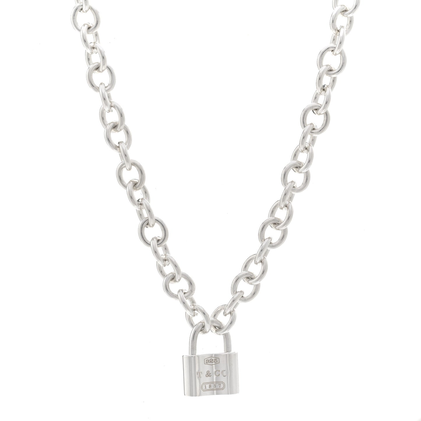 Sterling Silver 1837 Lock Charm Necklace