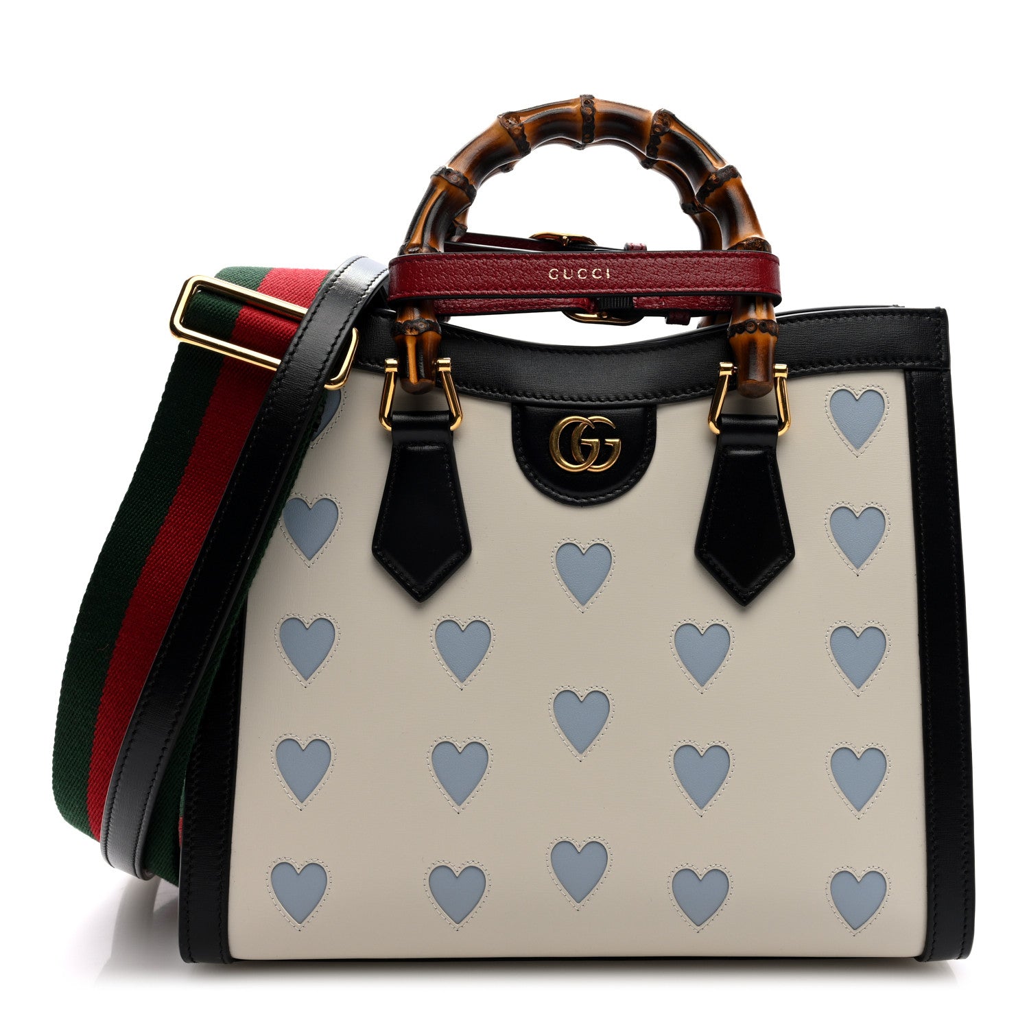 Gucci Calfskin Lovelight Small Diana Tote Bag Mystic White Paradise Cloude Multicolor 1 of 9