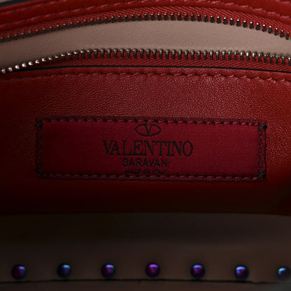 Valentino Garavani Lambskin Oil Slick Medium Rockstud Spike Shoulder Bag Poudre 6 of 9