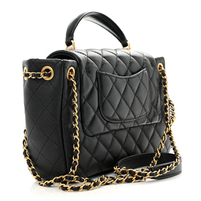 Chanel Caviar Calfskin Quilted Small Top Handle Flap Black 3 of 10