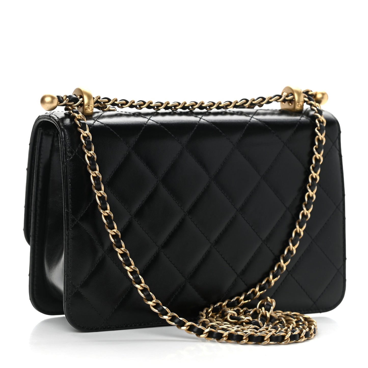 Calfskin Quilted Perfect Fit Flap Black