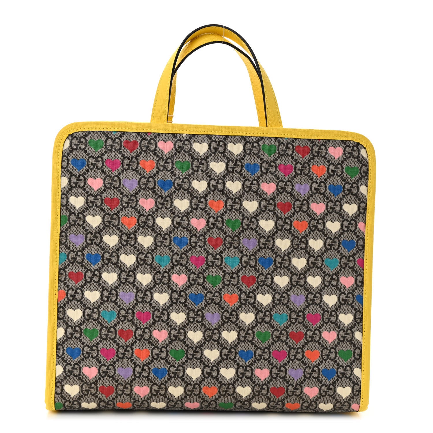 Gucci GG Supreme Monogram Hearts Childrens Tote Beige Ebony Multicolor Freesia 1 of 10