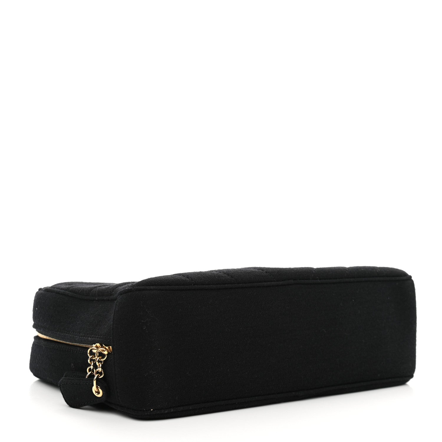 Chanel Jersey Chevron Quilted Camera Case Black 4 of 14