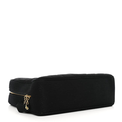 Chanel Jersey Chevron Quilted Camera Case Black 4 of 14