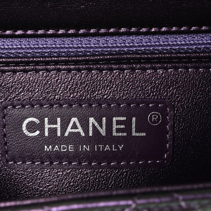 Chanel Iridescent Lambskin Quilted Mini Square Flap Dark Purple 6 of 9