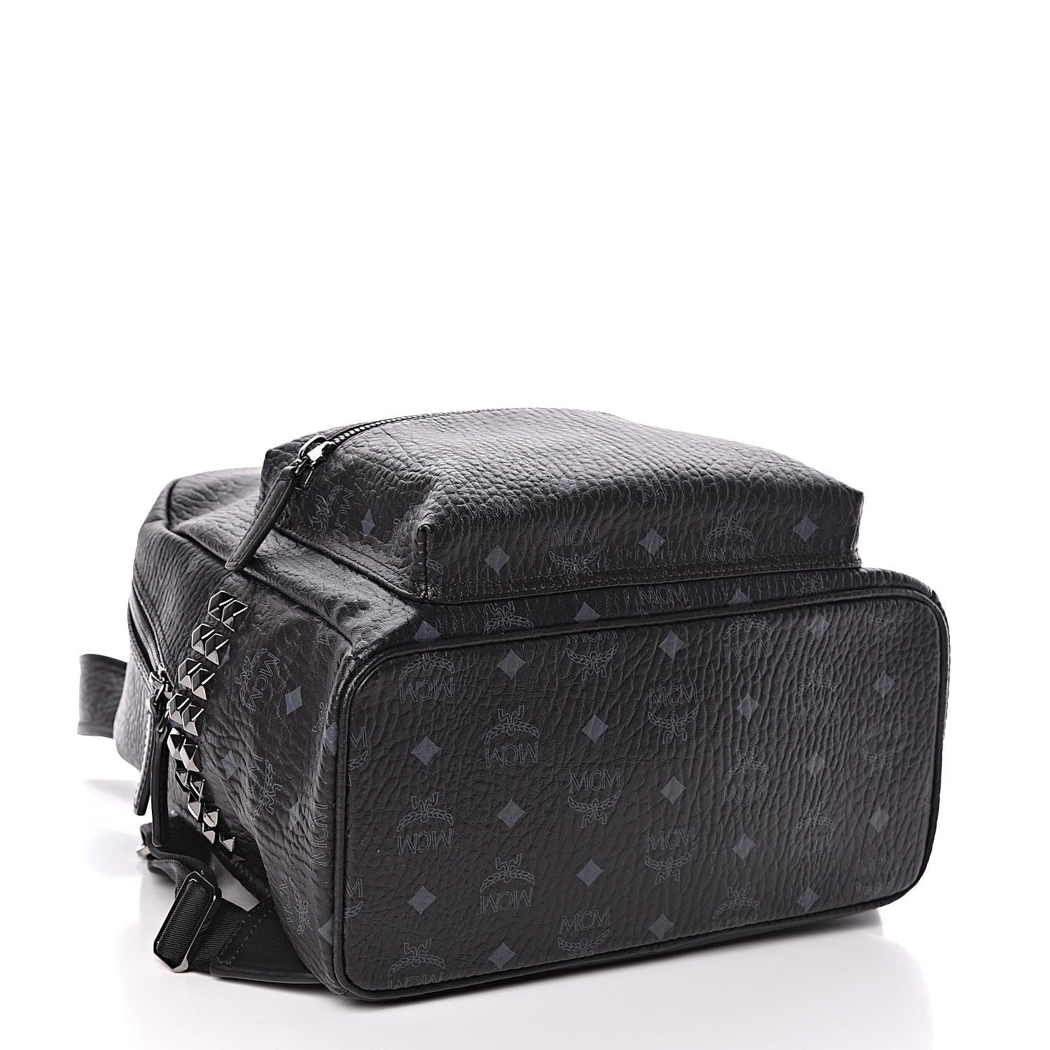 MCM Visetos Small Side Stud Stark Backpack Black 4 of 12