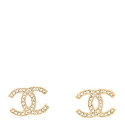 Chanel Crystal CC Earrings Gold 1 of 4