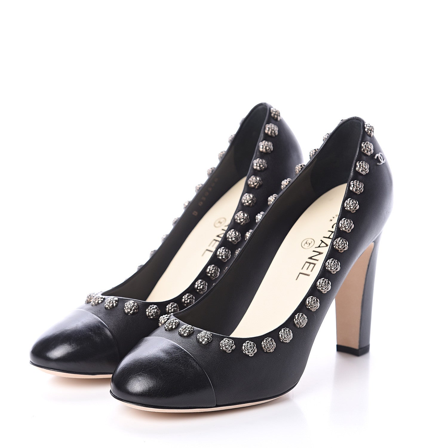 Chanel Lambskin Camellia Pumps 41.5 Black 3 of 7