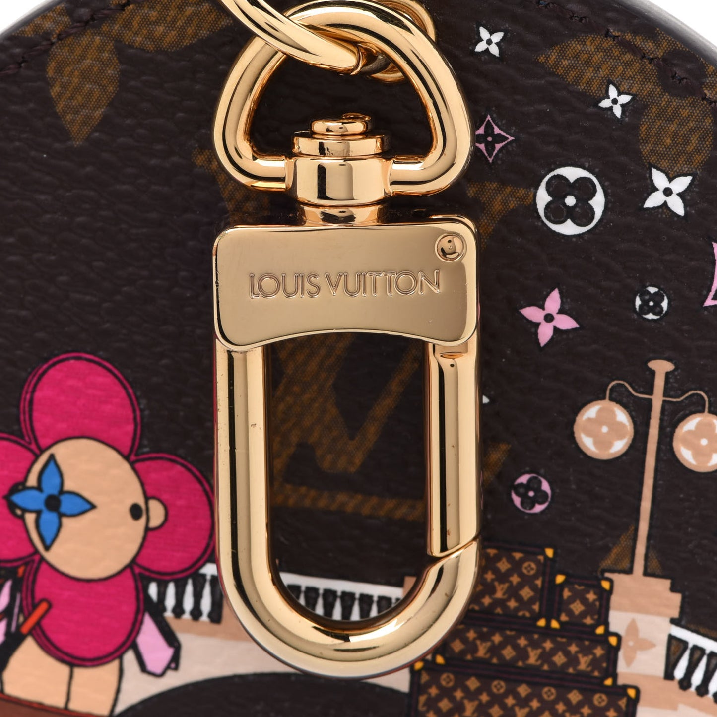 Monogram 2019 Christmas Animation Venice Bag Charm Key Ring Blue